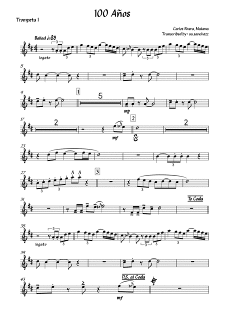 100 Años (arr. salvador aguayo sanchez)