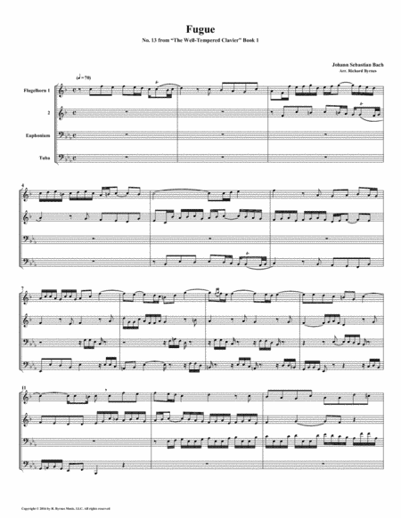 Fugue 13 from Well-Tempered Clavier, Book 1 (Conical Brass Quartet) (arr. Richard Byrnes)