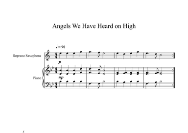 Angels We Have Heard on High (Soprano Sax + Piano) (arr. Digital Book Music)