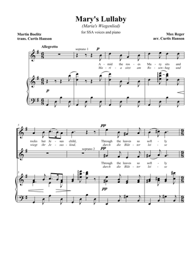 Mary's Lullaby (SSA) (arr. Curtis Hanson)