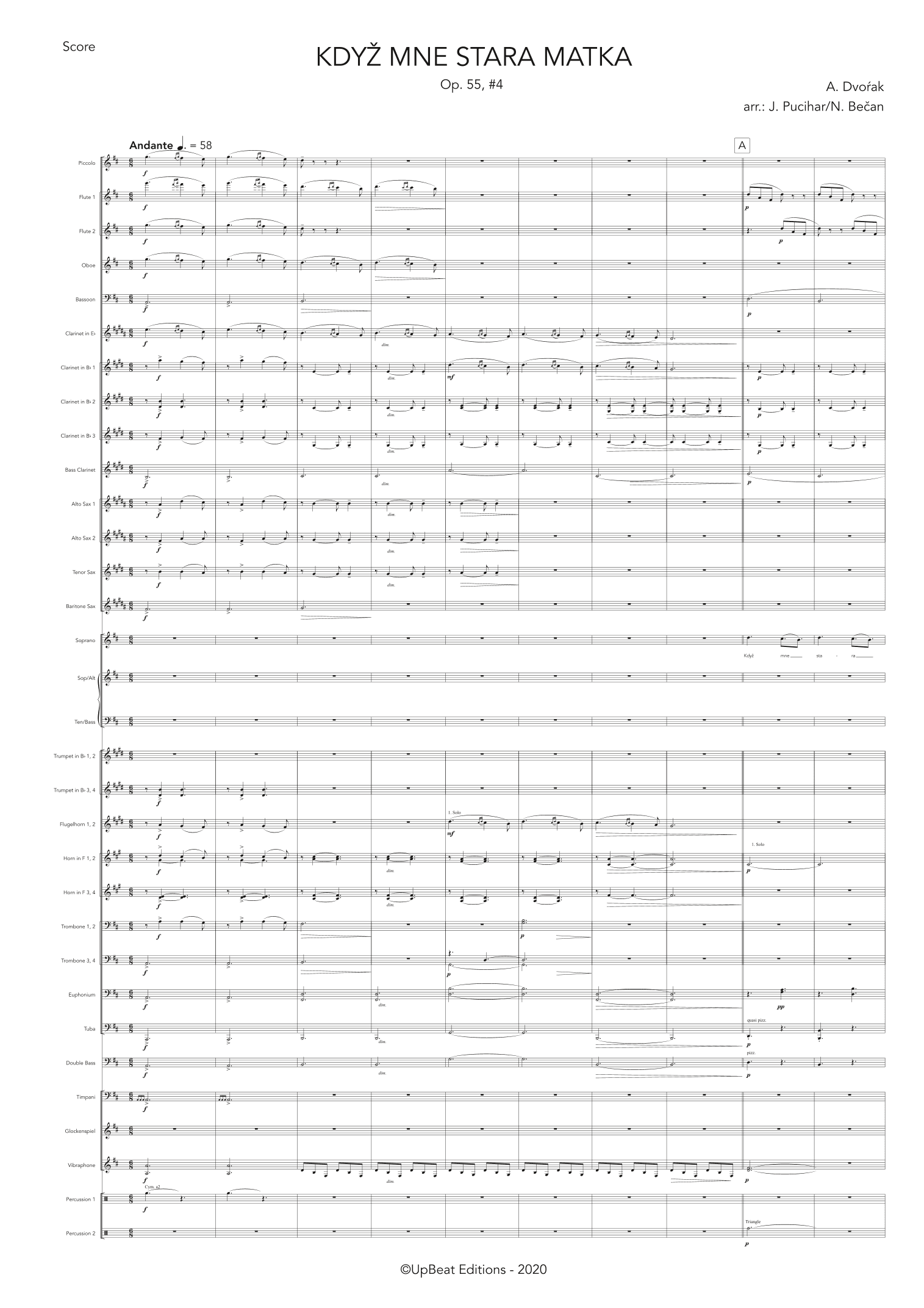 Když mne stara matka/Op. 55, #4 (arr. Nejc Bečan, Jaka Pucihar)