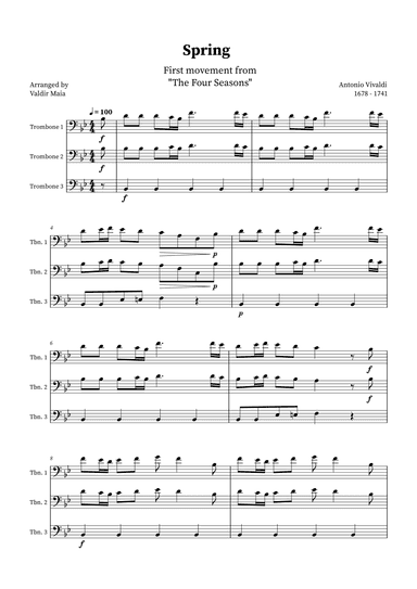Spring - The Four Seasons for Trombone Trio (arr. Valdir Maia)
