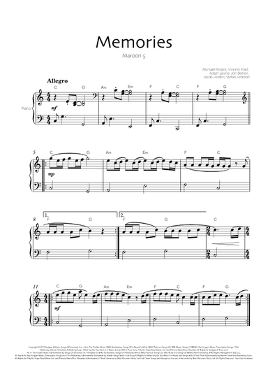 Memories (arr. Robin Hood Editions)