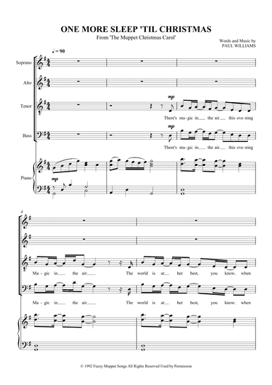 One More Sleep 'til Christmas (arr. SCMusic)