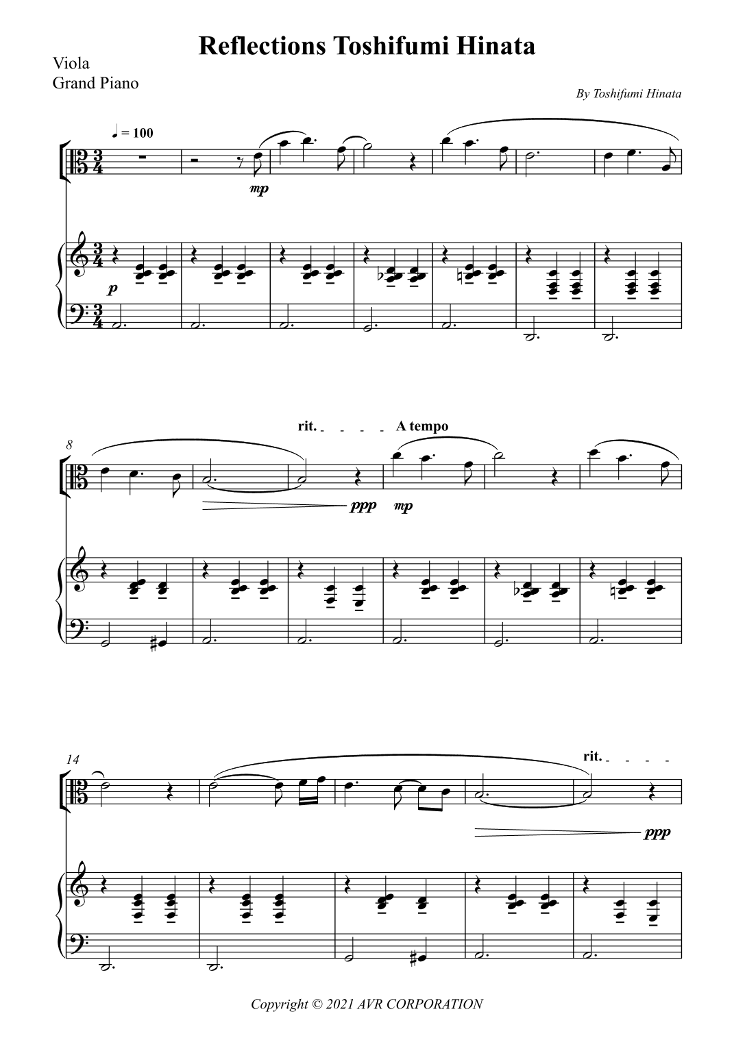 Reflections Toshifumi Hinata (arr. Wesley S. SIlva)