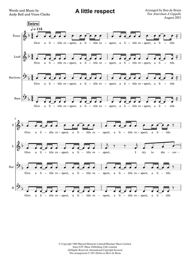 A Little Respect (arr. Rebecca (Boo) de Bruin)