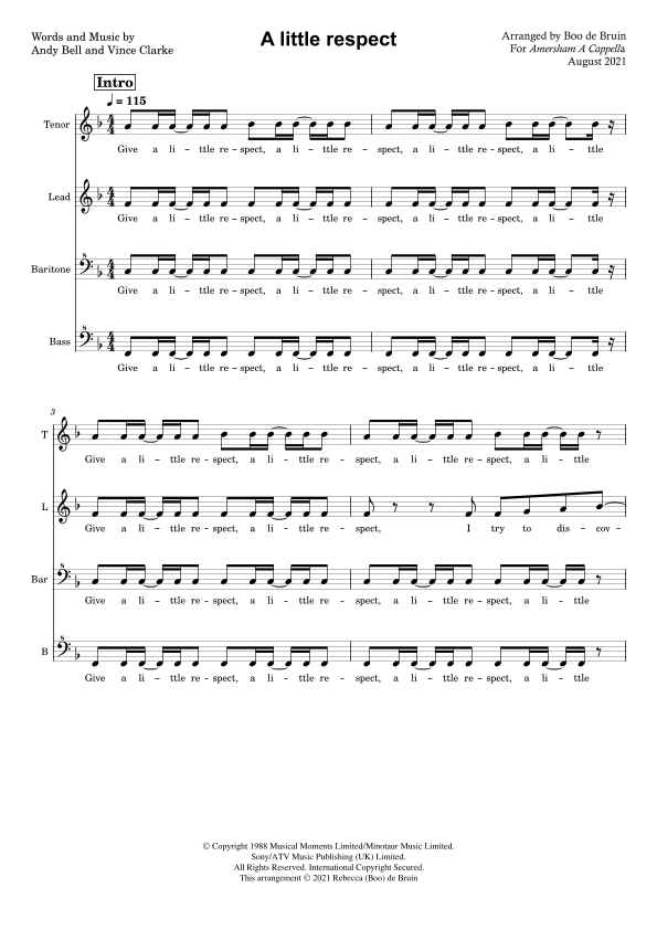A Little Respect (arr. Rebecca (Boo) de Bruin)