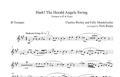 Hark! The Herald Angels Swing (B Flat Trumpet & Piano) Trumpet part (arr. Nick Raspa)
