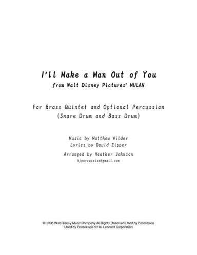 I'll Make A Man Out Of You (arr. Heather Johnson)