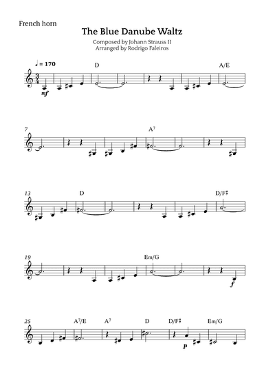 The Blue Danube Waltz (arr. Rodrigo Faleiros)