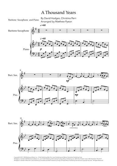 A Thousand Years (arr. Matthew pyeon)