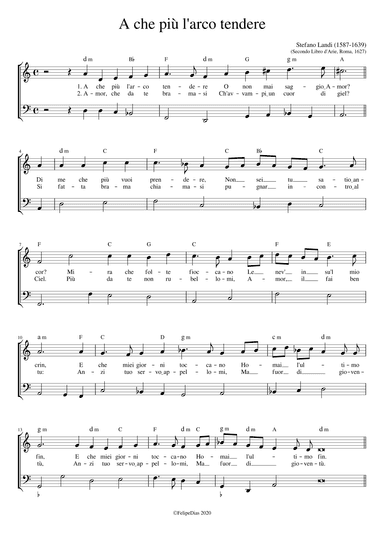 A che più l'arco tendere (arr. Early Music Scores)