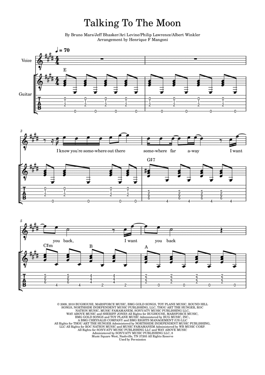 Talking To The Moon (arr. Henrique F Mangoni)