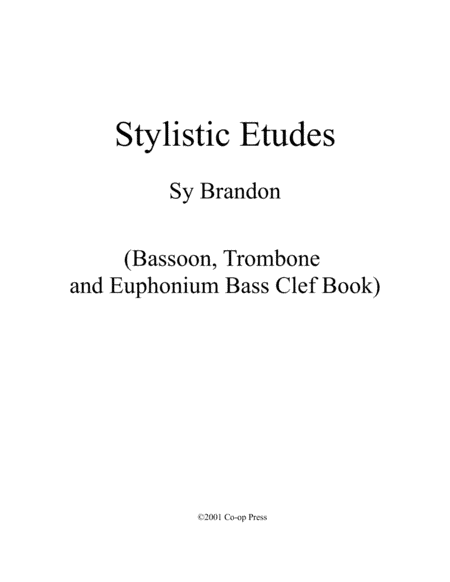 Stylistic Etudes for Bassoon, Trombone, or Euphonium