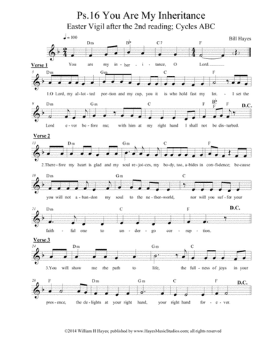 Psalm 16: You Are My Inheritance (Easter Vigil 2nd psalm)