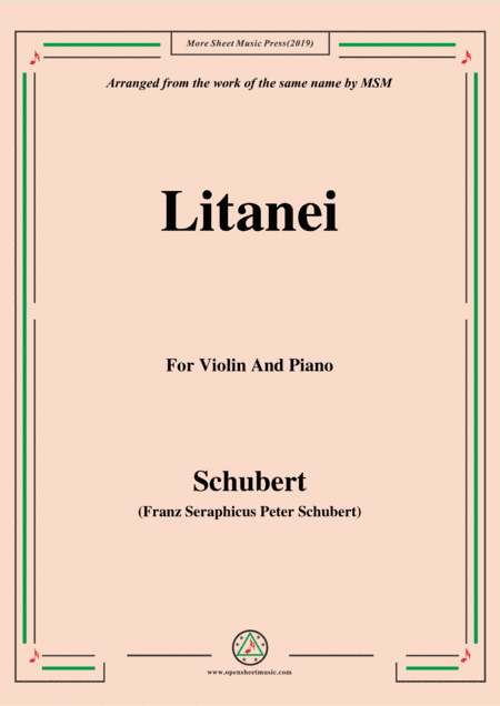 Schubert-Litanei,for Violin and Piano (arr. MSM)