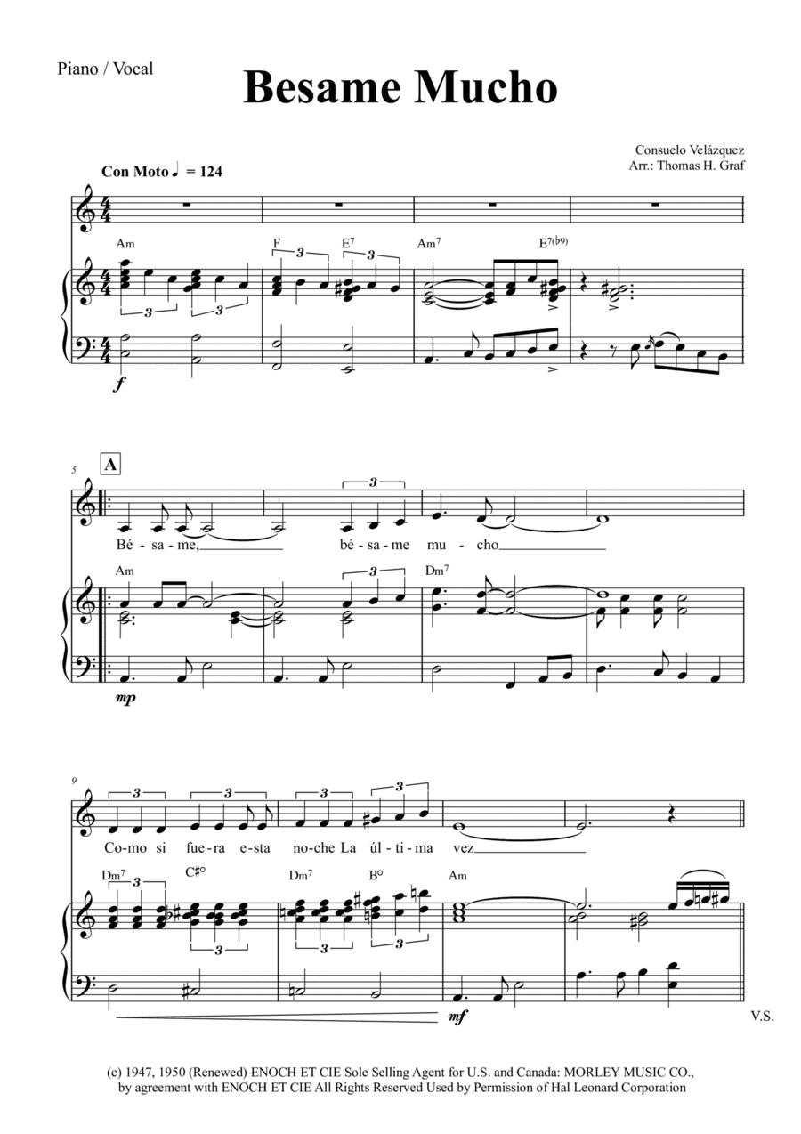 Bésame Mucho (kiss Me Much) (arr. Thomas Graf)