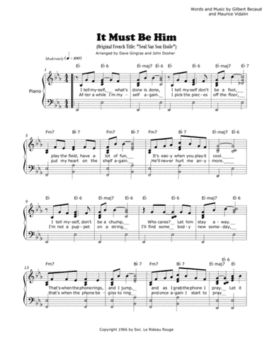 It Must Be Him (arr. Dave Gingras, John E. Dosher)
