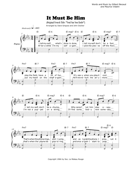 It Must Be Him (arr. Dave Gingras, John E. Dosher)