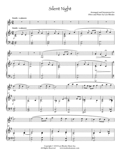 Silent Night - a contemporary arrangement for Oboe and Piano (arr. Len Rhodes)