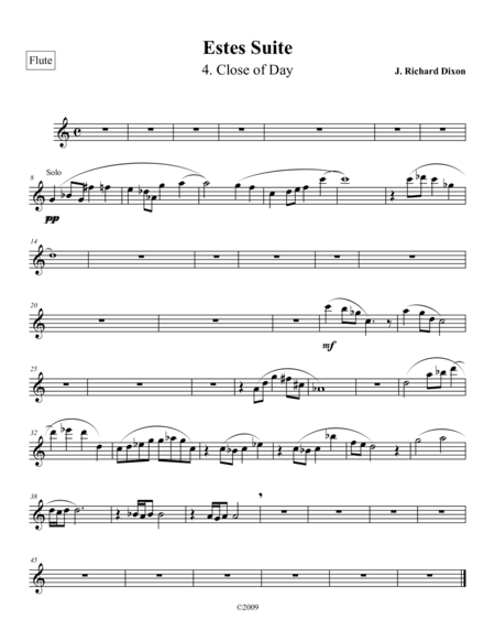 Close of Day, from Estes Suite-Flute