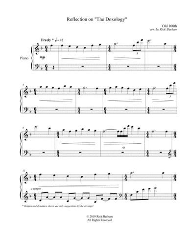 Reflection on "The Doxology" (arr. Rick Barham)