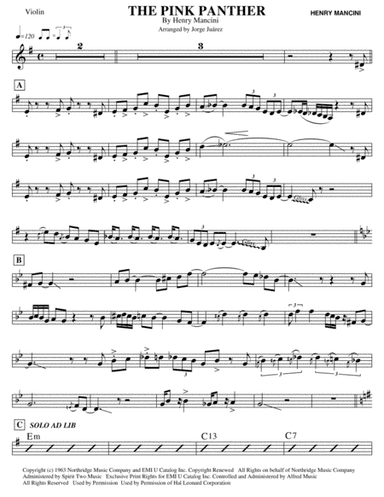 The Pink Panther from THE PINK PANTHER (arr. Jorge Juárez)