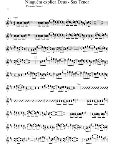 Nobody Explains God Sax Tenor Sib 1st And 2nd Voice (arr. Daniel Carmo)