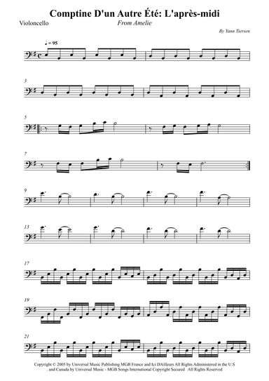 Comptine D'un Autre Été: L'après-midi (arr. Wesley S. SIlva)