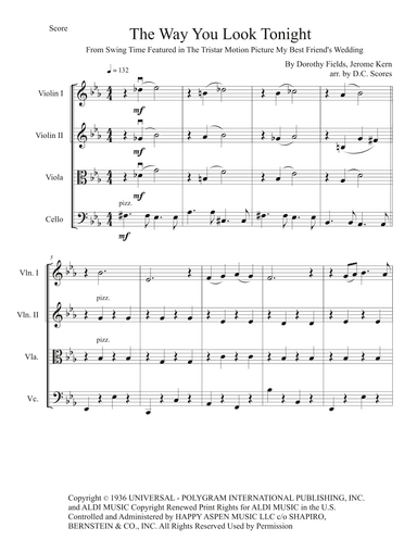 The Way You Look Tonight (arr. D.C. Scores)