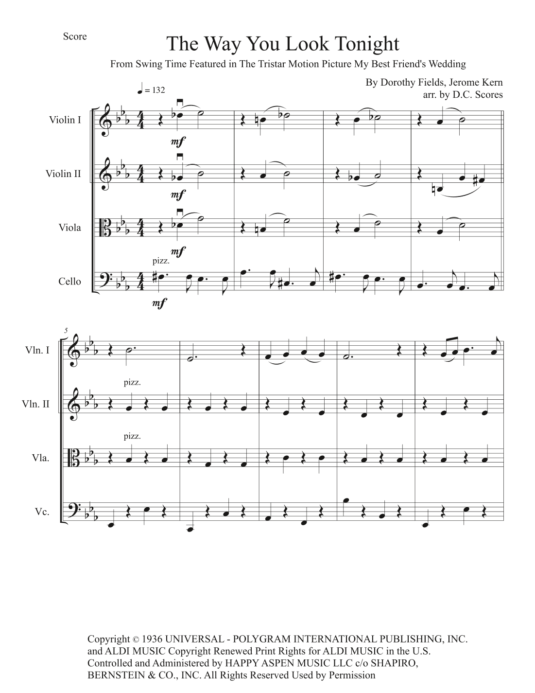 The Way You Look Tonight (arr. D.C. Scores)
