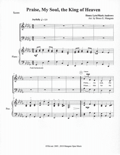 Praise, My Soul, the King of Heaven (arr. Arranged by Bruce E Mangum)