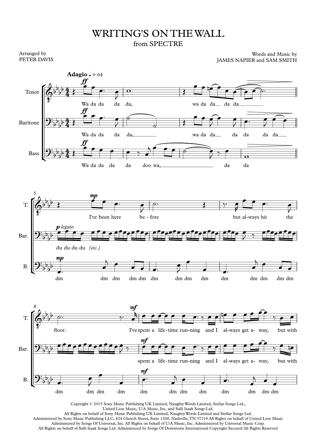 Writing's On The Wall (arr. Peter Davis)