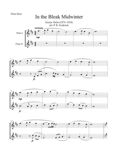 In the Bleak Midwinter (arr. P. R. Frederick)