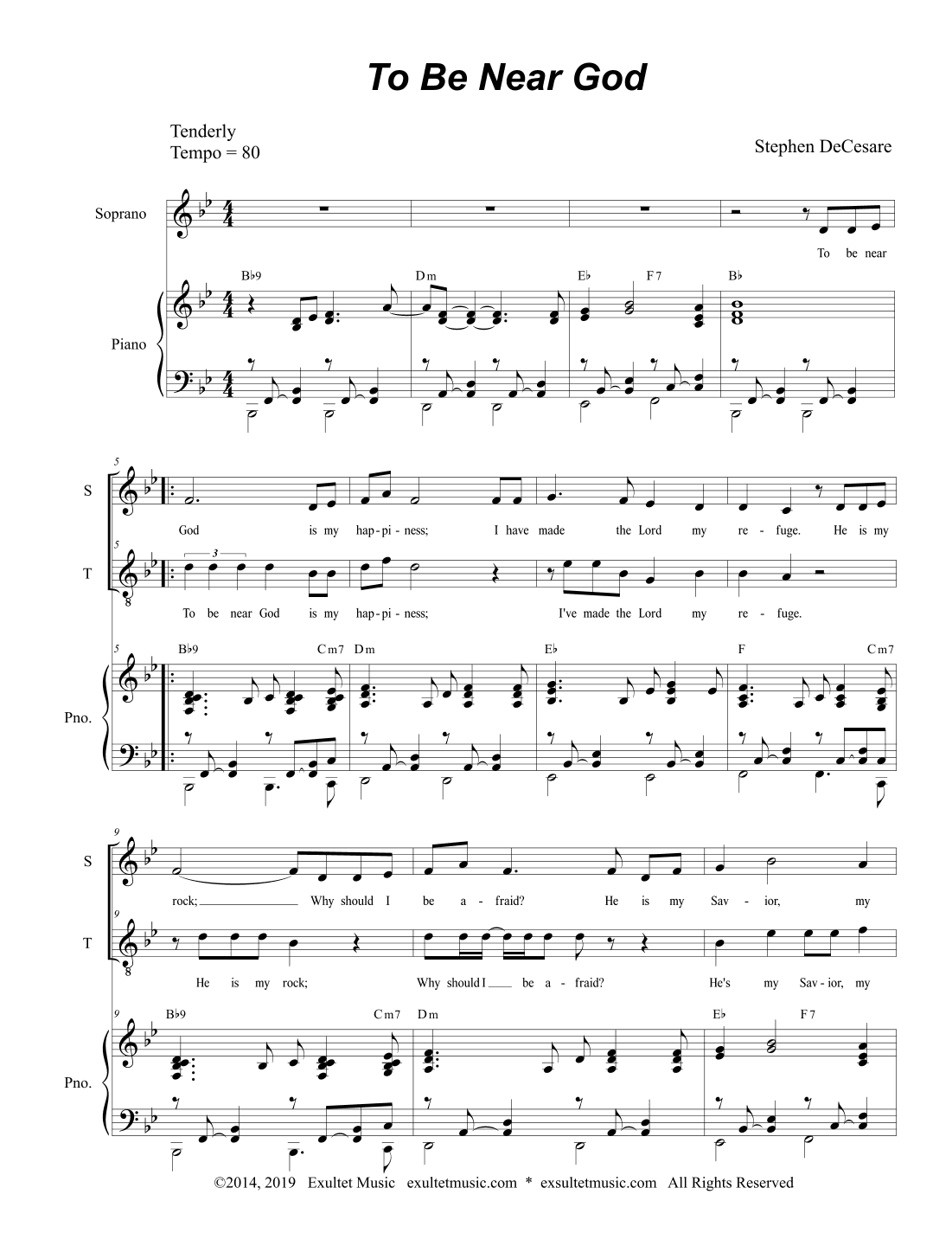 To Be Near God (Duet for Soprano and Tenor Solo)