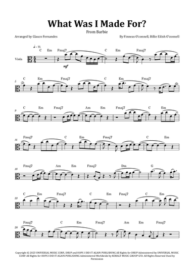 What Was I Made For? (arr. Glauco Fernandes)