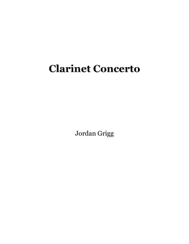 Clarinet Concerto Score and Parts