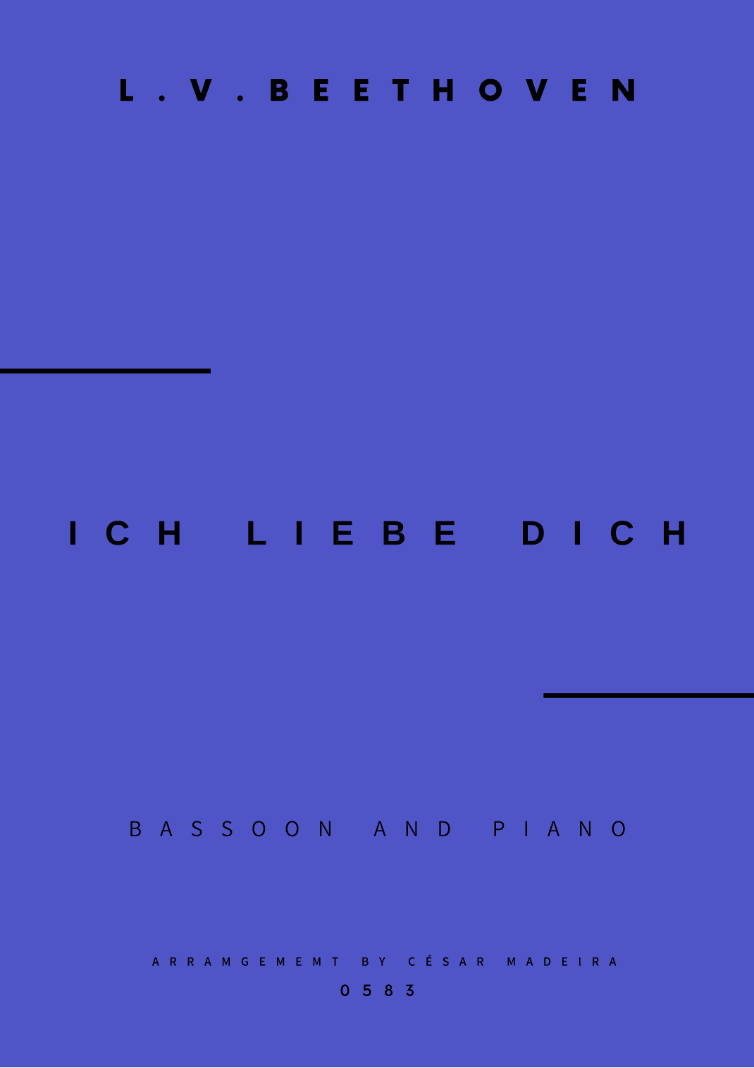 Ich Liebe Dich - Bassoon and Piano (Full Score and Parts) (arr. César Madeira)