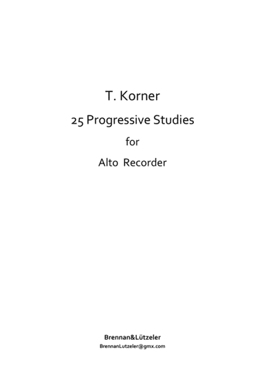 25 Progressive Studies For Treble/Alto Recorder (treble clef) (arr. B. Brennan)