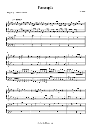 Passacaglia - Four hands (based on the original version) (arr. Fernando Pereira)