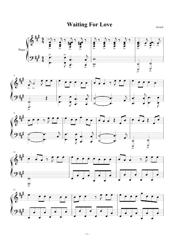 Waiting For Love (arr. Avicii)