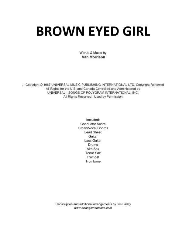 Brown Eyed Girl (arr. Jim Farley)