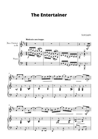 The Entertainer (for Bass Clarinet and Piano) (arr. Cadenza Editions)