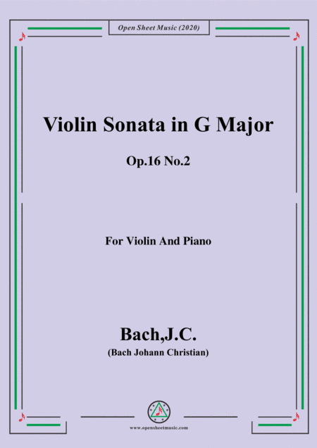 Bach,J.C.-Violin Sonata,in G Major,Op.16 No.2,for Violin and Piano (arr. MSM)