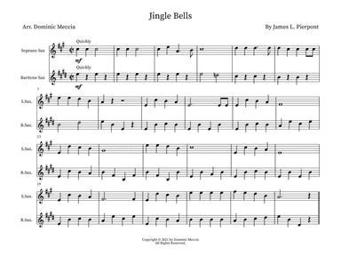 Jingle Bells- Soprano Sax and Bari Sax Duet (arr. Dominic Meccia)