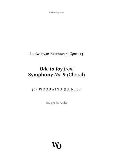 Ode to Joy by Beethoven for Sax Quintet (arr. Ander)