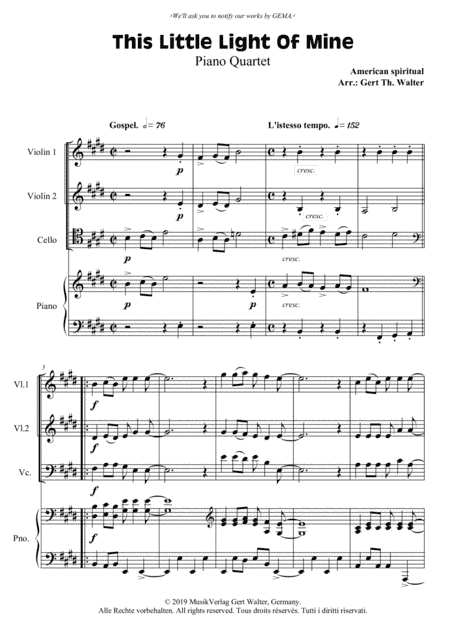 This Little Light Of Mine (arr. Gert Th. Walter)