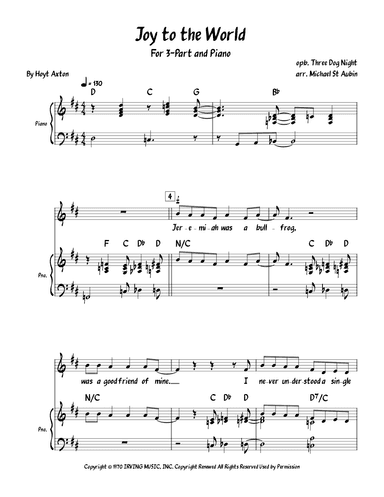 Joy To The World (arr. Michael St. Aubin)