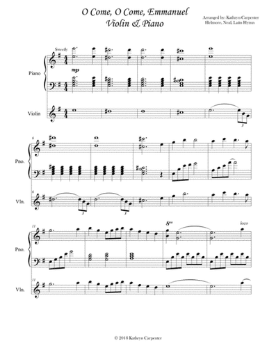 O Come, O Come, Emmanuel (Piano & Violin) (arr. Kathryn Carpenter)