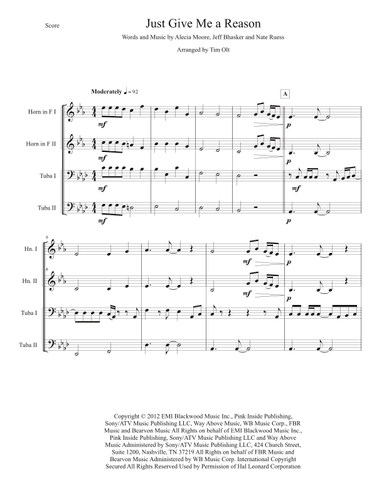 Just Give Me A Reason (arr. Tim Olt)